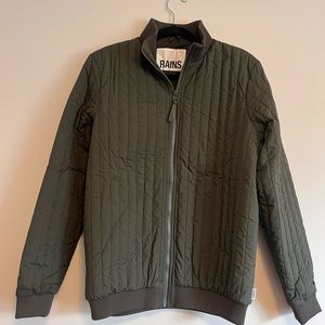 Rains Liner High Neck Jacket in Green